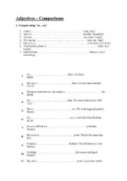 English Worksheet: Adjectives comparison
