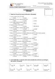 English Worksheet: VOCABULARY CONTEST