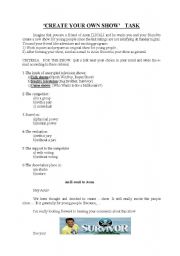 English Worksheet: create your own task