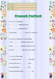 English Worksheet: Present Perfect