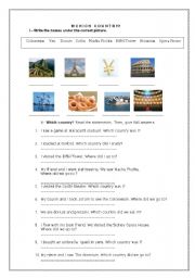 English worksheet: Which Country?