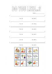 English Worksheet: Do you like...?