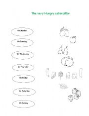 English Worksheet: The very hungry caterpillar