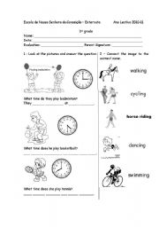 English Worksheet: Sports and time