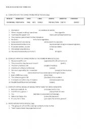 English worksheet: VOCABULARY AND GRAMMAR REVISION 2 BACHILLER