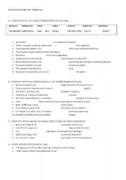 English Worksheet: VOCABULARY AND GRAMMAR REVISION 2 BACHILLER
