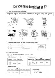 English Worksheet: Simple present 