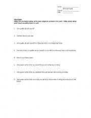 English Worksheet: Yourself in All Tenses
