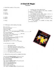 English Worksheet: A Kind of Magic - Song by Queen