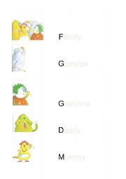 English Worksheet: Family keywords