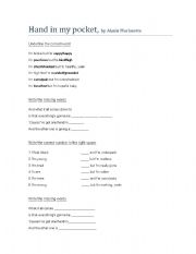 English Worksheet: Hand in my pocket- Alanis Morissette