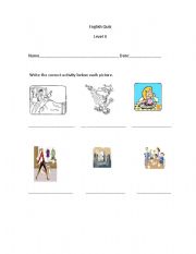 English worksheet: quiz