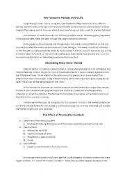 English Worksheet: my writing