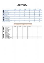 English worksheet: permission / obligation grid