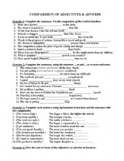 English Worksheet: Comparison of all types