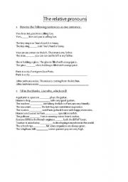 English worksheet: relative pronouns