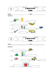 English worksheet: Means of transport and prepositions