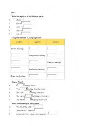 English Worksheet: Past Progressive Exercises
