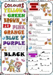 English Worksheet: COLOURS