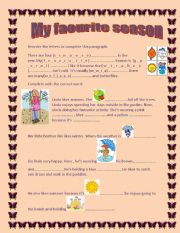 English Worksheet: My favourite season SEASONS? WEATHER AND CLOTHES