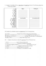 English Worksheet: comparative and superlative of superiority