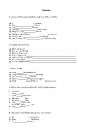 English worksheet: To be