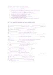 English worksheet: verbs mixed