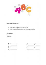 English worksheet: ABC