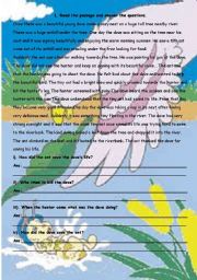 English Worksheet: The Ant and the Dove