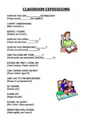 English worksheet: USEFUL CLASSROOM EXPRESSIONS