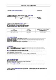 English Worksheet: NYC webquest