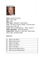 English Worksheet: Profile