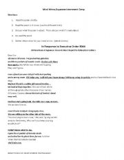 English Worksheet: Japanese Internment Camps