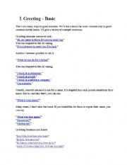English Worksheet: Greeting