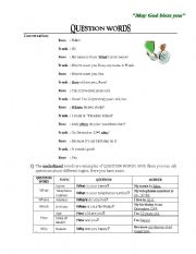 English Worksheet: Question Words