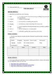 English Worksheet: the holiday