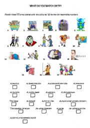 English Worksheet: WHAT DO YOU WATCH ON TV?