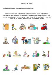 English Worksheet: CHORES AT HOME