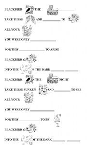 English Worksheet: BLACKBIRD - the Beatles