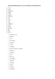 English worksheet: Matching gradable and non-gradable adjectives