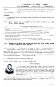 English Worksheet: mixed exercise