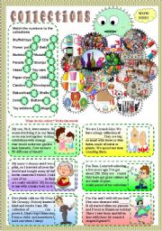 English Worksheet: collections