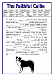 English Worksheet: Creative Writing the faithful collie