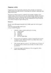 English Worksheet: tangram