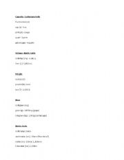 English Worksheet: Coversion Chart
