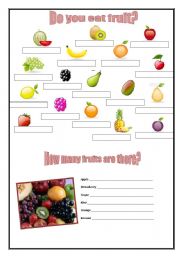 English Worksheet: Fruit