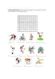 English Worksheet: Sport word search