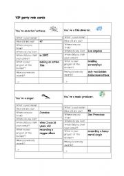 English Worksheet: VIP party
