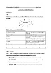 English Worksheet: learning languages