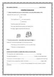 English worksheet: comparison of scale modified comparatives